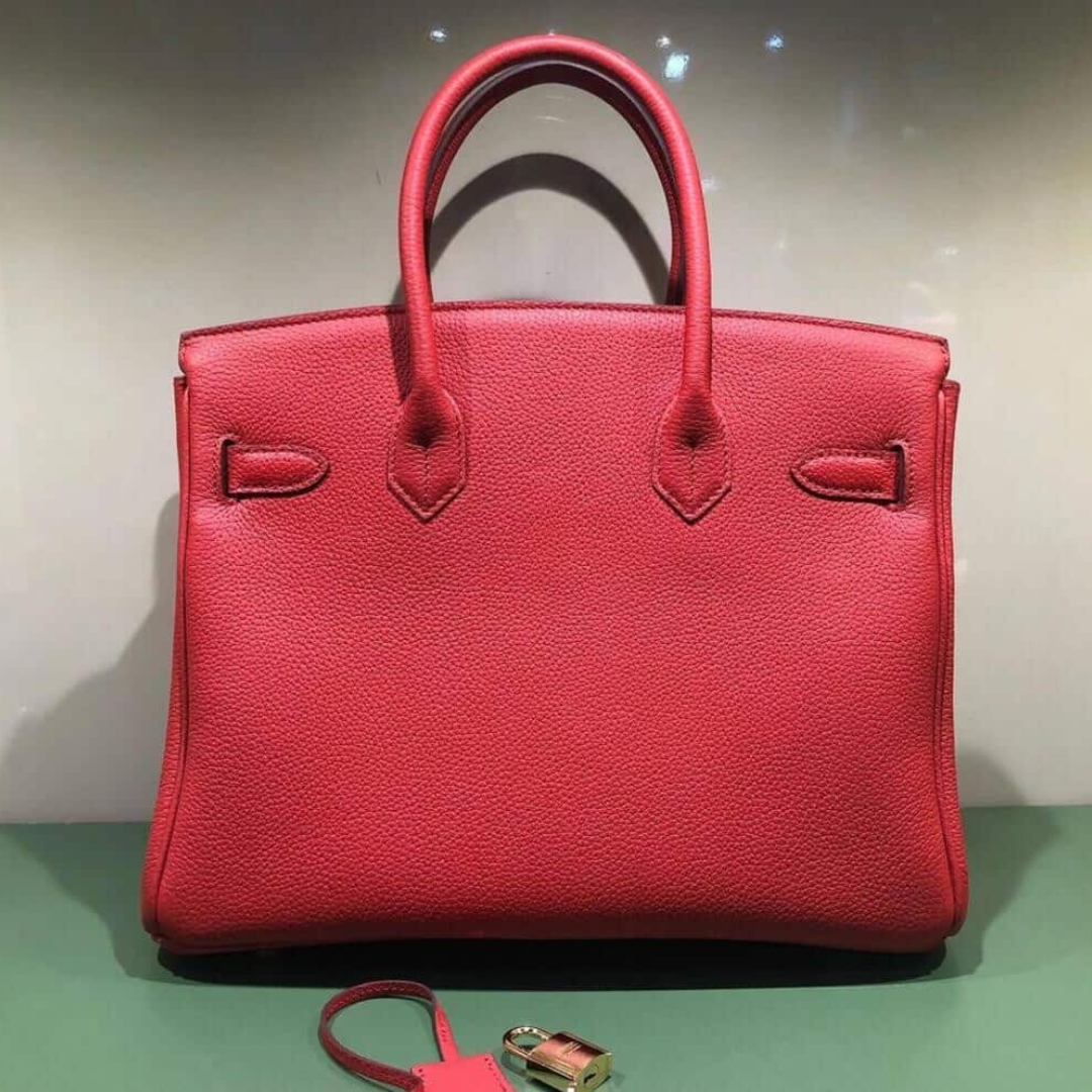 HERMÈS BIRKIN 30 BAG WITH GOLD HARDWARE IN RED