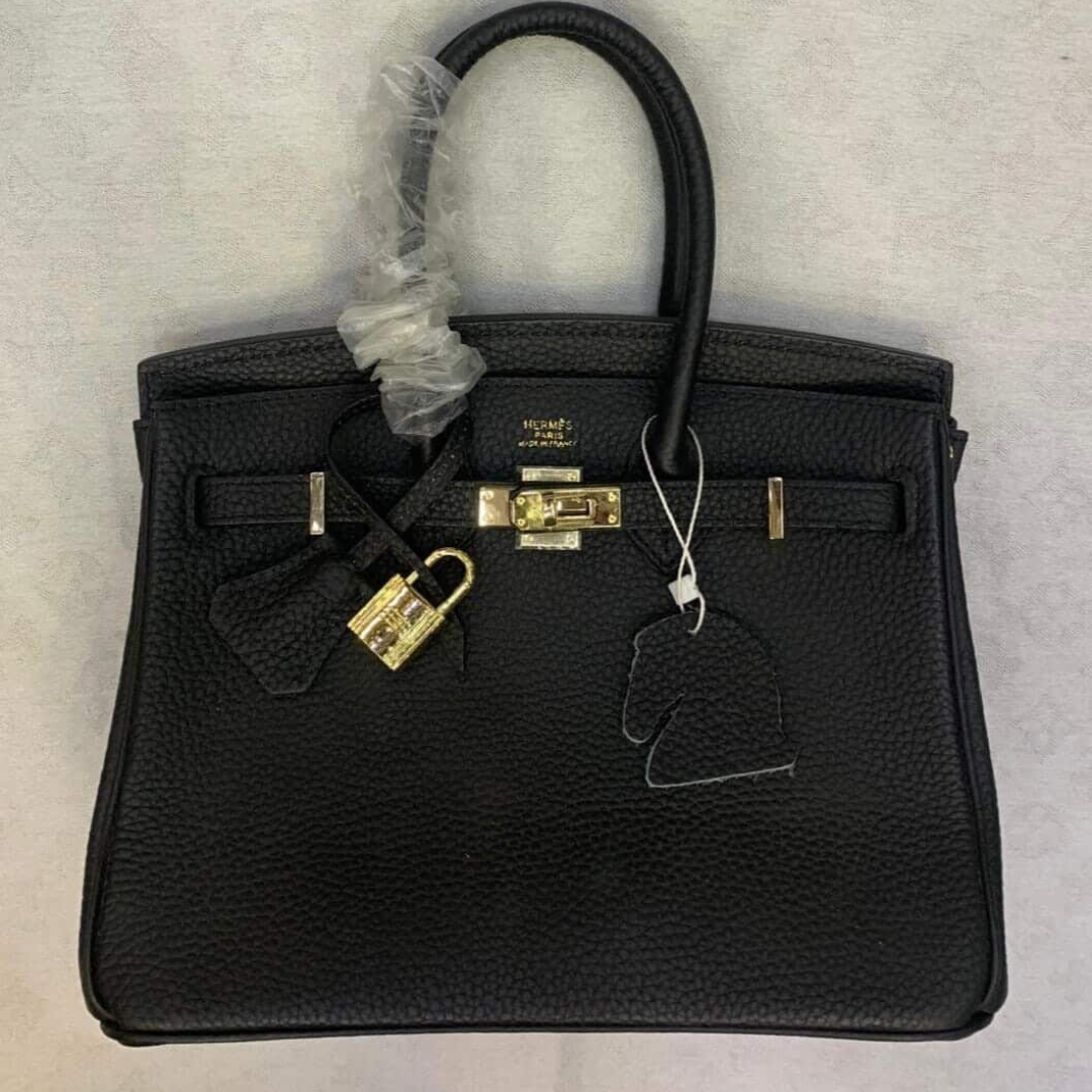 HERMÈS BIRKIN 25 BAG WITH GOLD HARDWARE IN BLACK