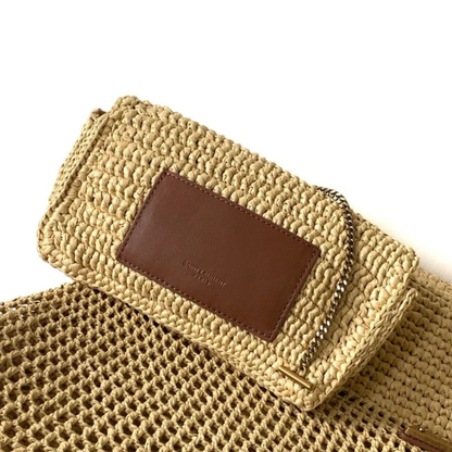 YVES SAINT LAURENT ICARE BAG IN RAFFIA