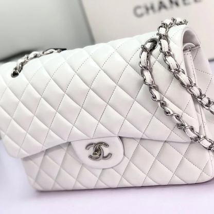 CHANEL CLASSIC SINGLE FLAP BAG OFF WHITE