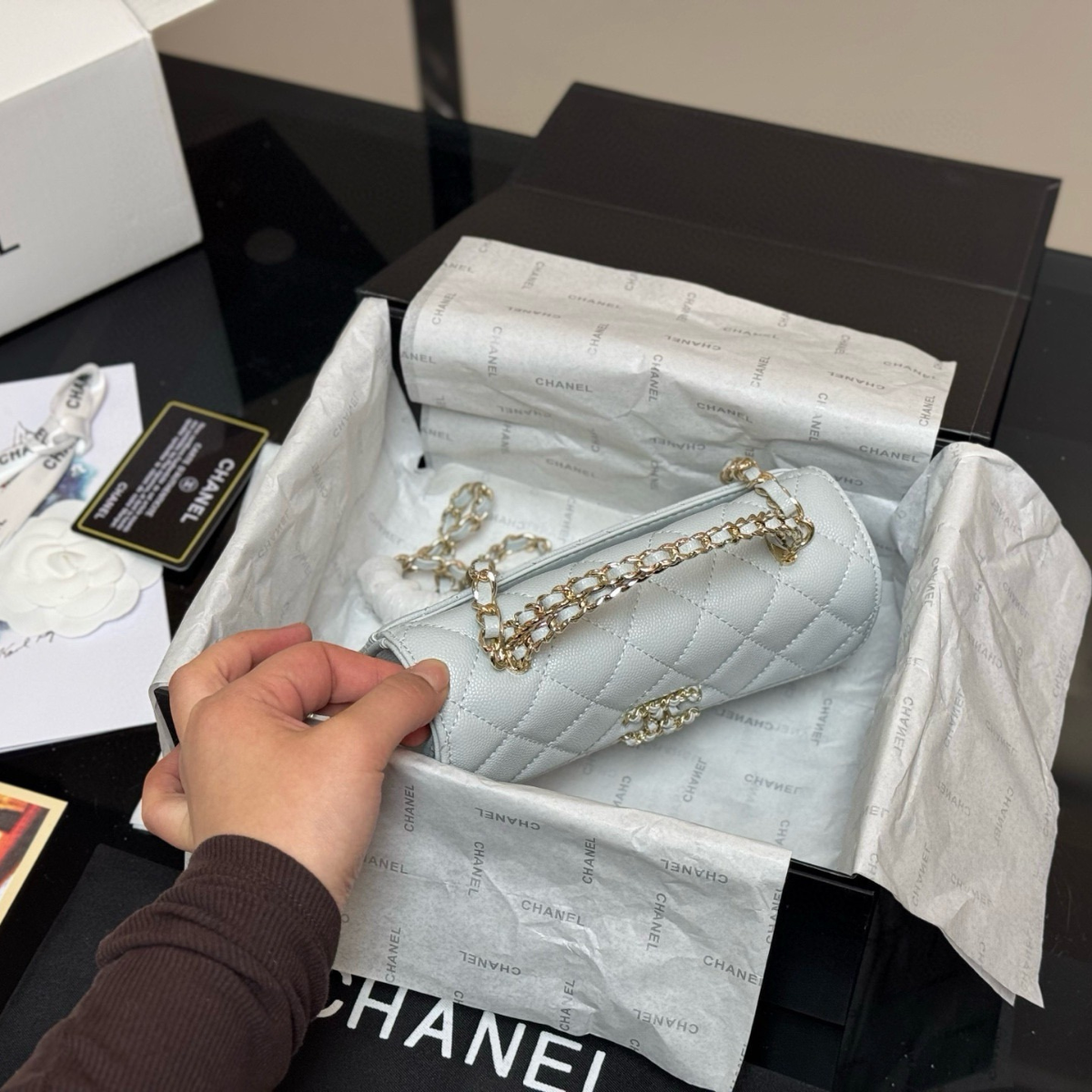 CHANEL CLASSIC FLAP ICE GREY