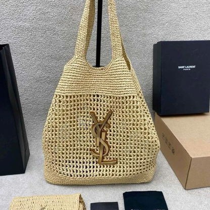 YVES SAINT LAURENT ICARE BAG IN RAFFIA
